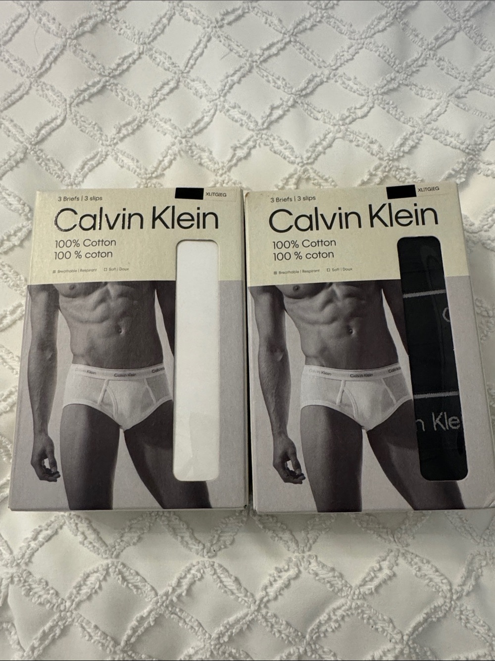 Calvin Klein Men’s Cotton Briefs - White and Black (3 Pack x 2)